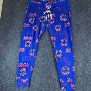 Concepts Sport Chicago Cubs Fleece Pants Womens 35x27.5 Blue Printed Sleepwear